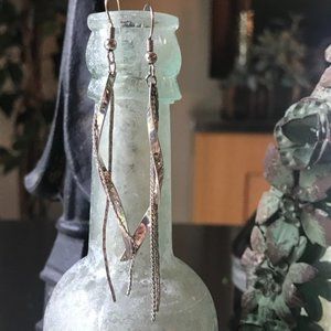 Elegant Silver Dangle Earrings with Tassels